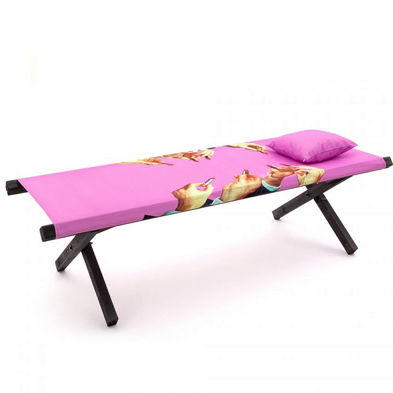 Шезлонг Seletti Poolbed Lipstick Pink Розовый Черный в Омске | Loft Concept 