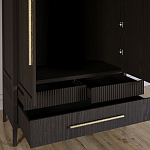 Шкаф платяной Primo с выдвижными ящиками шпон Темный орех варинант исполнения - 5 | Loft Concept в Омске