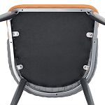 Стул оранжевый с высокой спинкой из искуственной кожи на серых металлических ножках Enigma Orange варинант исполнения - 5 | Loft Concept в Омске