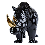 Статуэтка черный носорог с золотыми рогами Golden Horned Black Rhino варинант исполнения - 2 | Loft Concept в Омске