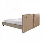 Кровать двуспальная серая с изголовьем из экокожи и ткани Modern Look варинант исполнения - 2 | Loft Concept в Омске