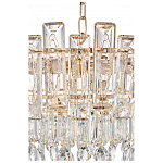 Круглая люстра с хрустальными подвесками на золотистом каркасе Gorgeous Crystal Light варинант исполнения - 5 | Loft Concept в Омске