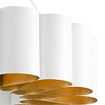 Люстра круглая фактурная в сочетании белого и золотого цвета Wide Stripes of Ribbon варинант исполнения - 1 | Loft Concept в Омске