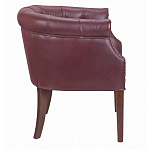 Кресло низкое из натуральной кожи на 4-х деревянных ножках из массива бука Chloe Leather Armchair vine варинант исполнения - 2 | Loft Concept в Омске