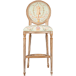 Барный стул из массива бука светло-зеленый с растительным орнаментом Raffael Angel Green Bar stool варинант исполнения - 1 | Loft Concept в Омске