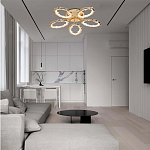 Потолочная люстра с 5-ю светодиодными лампами с золотистым каркасом Ring of Fire варинант исполнения - 1 | Loft Concept в Омске