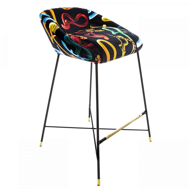 Барный стул Seletti High Stool Snakes Черный Мульти Барный стул Seletti High Stool Snakes Черный Мульти в Омске | Loft Concept