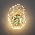 Бра с рельефным волнообразным стеклянным плафоном и вставкой из мрамора Liquid Stone варинант исполнения - 4 | Loft Concept в Омске