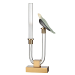 Настольная лампа с прозрачной трубкой и декоративной фигуркой птицы на бронзовой подставке Ganthea варинант исполнения - 1 | Loft Concept в Омске