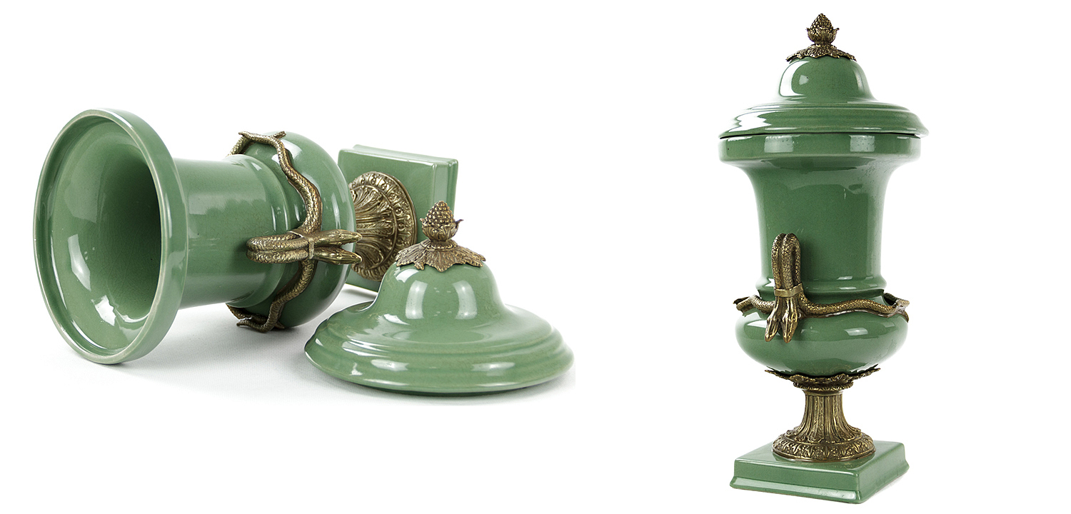Ваза Selenia Green Vase Bronze Serpents Ваза Selenia Green Vase Bronze Serpents - Loft-Concept в Омске