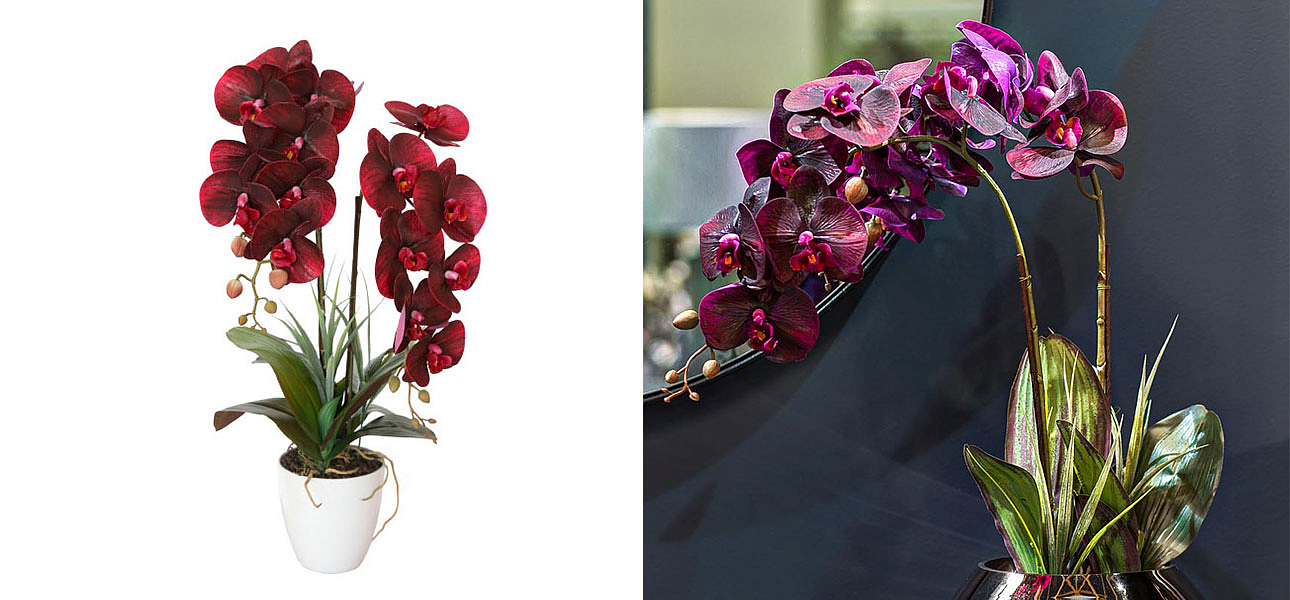 Искусственная орхидея Мультифлора burgundy Искусственная орхидея Мультифлора burgundy - Loft-Concept в Омске