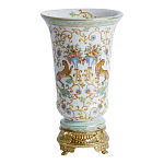 Ваза из фарфора на бронзовом основании Turquoise Blooming Garden варинант исполнения - 1 | Loft Concept в Омске