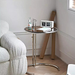 Дизайнерский журнальный стол круглый на стальном каркасе Fahek варинант исполнения - 1 | Loft Concept в Омске