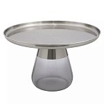 Кофейный столик с основанием из закаленного стекла Classic Round Gray Table варинант исполнения - 1 | Loft Concept в Омске