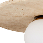 Потолочный светильник из травертина с плафоном из белого матового стекла Marble Glow варинант исполнения - 1 | Loft Concept в Омске