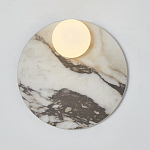 Бра круглое с каменным основанием и плафоном из стекла Shaw Marble Lighting варинант исполнения - 1 | Loft Concept в Омске