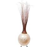 Торшер из перламутра на металлическом каркасе Indonesian Comet варинант исполнения - 3 | Loft Concept в Омске