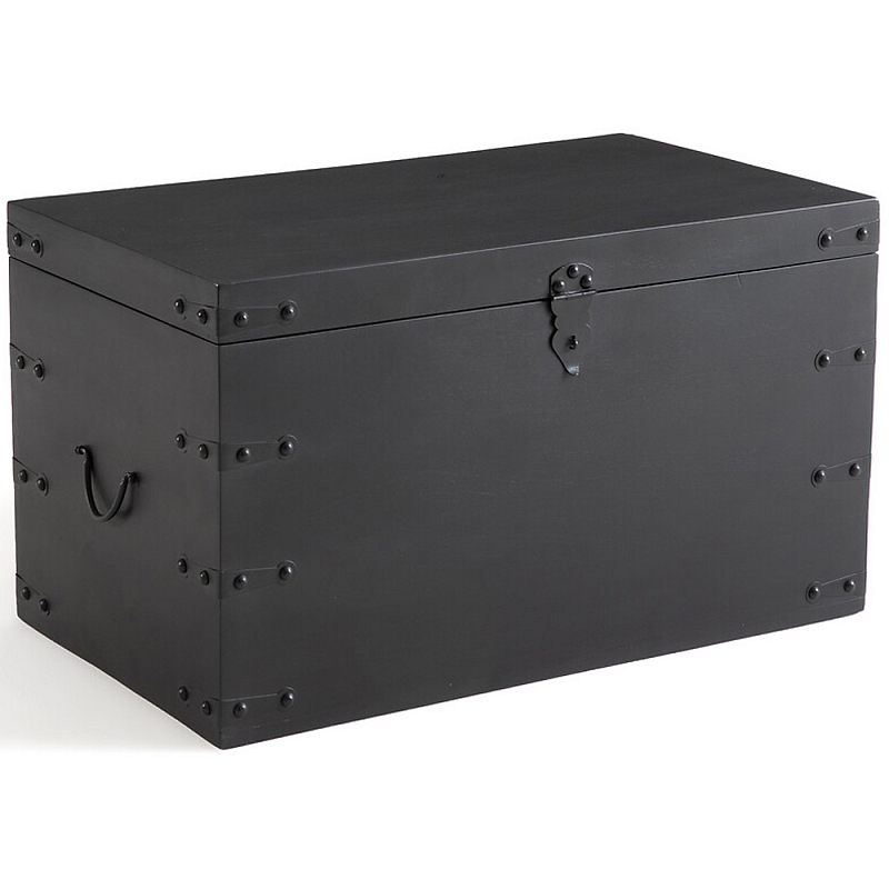 Деревянный сундук из массива манго Mango Chest Black Черный в Омске | Loft Concept 