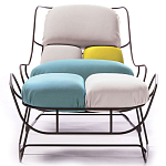 Дизайнерское разноцветное кресло на металлическом каркасе с подставкой для ног Poltronova Plasma Armchair варинант исполнения - 4 | Loft Concept в Омске