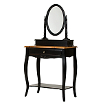 Трельяж черный из массива березы с зеркалом и ящиком Vintage варинант исполнения - 1 | Loft Concept в Омске