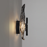 Бра с волнообразным стеклянным плафоном и вставкой из мрамора Liquid Stone варинант исполнения - 12 | Loft Concept в Омске