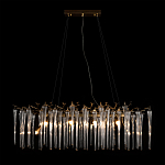 Люстра подвесная прямоугольная с бронзовыми акцентами и прозрачными стеклянными каплями Droplet Chandelier варинант исполнения - 2 | Loft Concept в Омске