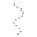 Люстра каскадная с прозрачными шарообразными плафонами Crystal Globule варинант исполнения - 1 | Loft Concept в Омске