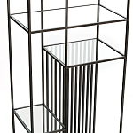 Стеллаж из металла и стекла Menzie Black Stripes Metal Rack варинант исполнения - 3 | Loft Concept в Омске