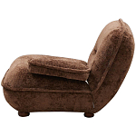 Кресло без подлокотников коричневое ну круглых деревянных ножках Loup Plush Armchair Brown варинант исполнения - 2 | Loft Concept в Омске