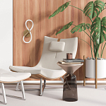 Бра с белым плафоном в форме восьмерки и круглым основанием Luke Lampco Tracer Lamp варинант исполнения - 6 | Loft Concept в Омске