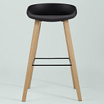 Барный стул на ножках из натурального дерева Boras Black варинант исполнения - 3 | Loft Concept в Омске