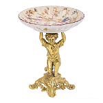 Чаша с цветочным орнаментом на ножке в виде бронзового ангела Eden Garden варинант исполнения - 1 | Loft Concept в Омске