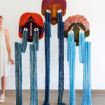 Вязаный Арт-Объект на стену из трех элементов Triptych варинант исполнения - 2 | Loft Concept в Омске