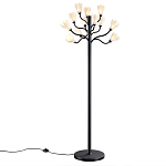 Торшер с плафонами из белых фарфоровых цветов на изогнутых ветвях Floralis варинант исполнения - 3 | Loft Concept в Омске