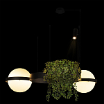 Подвесной светильник с 2-мя шарообразными плафонами и цилиндрическим спотом Light of Еyes варинант исполнения - 5 | Loft Concept в Омске