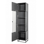 Шкаф-витрина цвета графит с полками и стеклянной дверью Strict Lines варинант исполнения - 3 | Loft Concept в Омске