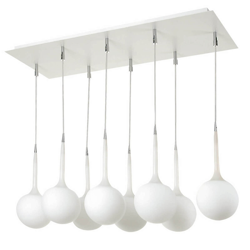 Люстра Faliero Ball 8 Light Хром Белый Люстра Faliero Ball 8 Light Хром Белый в Омске | Loft Concept