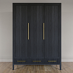 Большой Шкаф Primo Черный дуб с 3 дверьми и 3 выдвижными ящиками варинант исполнения - 1 | Loft Concept в Омске