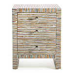 Тумбочка прикроватная Bogense Bone Inlay Bedside Beige варинант исполнения - 4 | Loft Concept в Омске