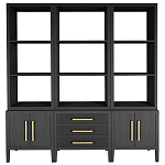 Модульный стеллаж Primo из трех составных элементов Черный дуб варинант исполнения - 1 | Loft Concept в Омске