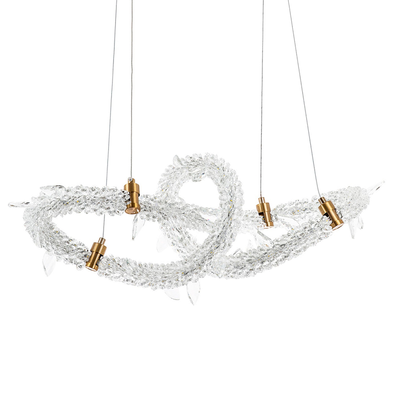 Фигурная люстра украшенная кристаллами из хрусталя Gilbertine Crystals Curly Ring Chandelier Прозрачный Латунь Фигурная люстра украшенная кристаллами из хрусталя Gilbertine Crystals Curly Ring Chandelier Прозрачный Латунь в Омске | Loft Concept