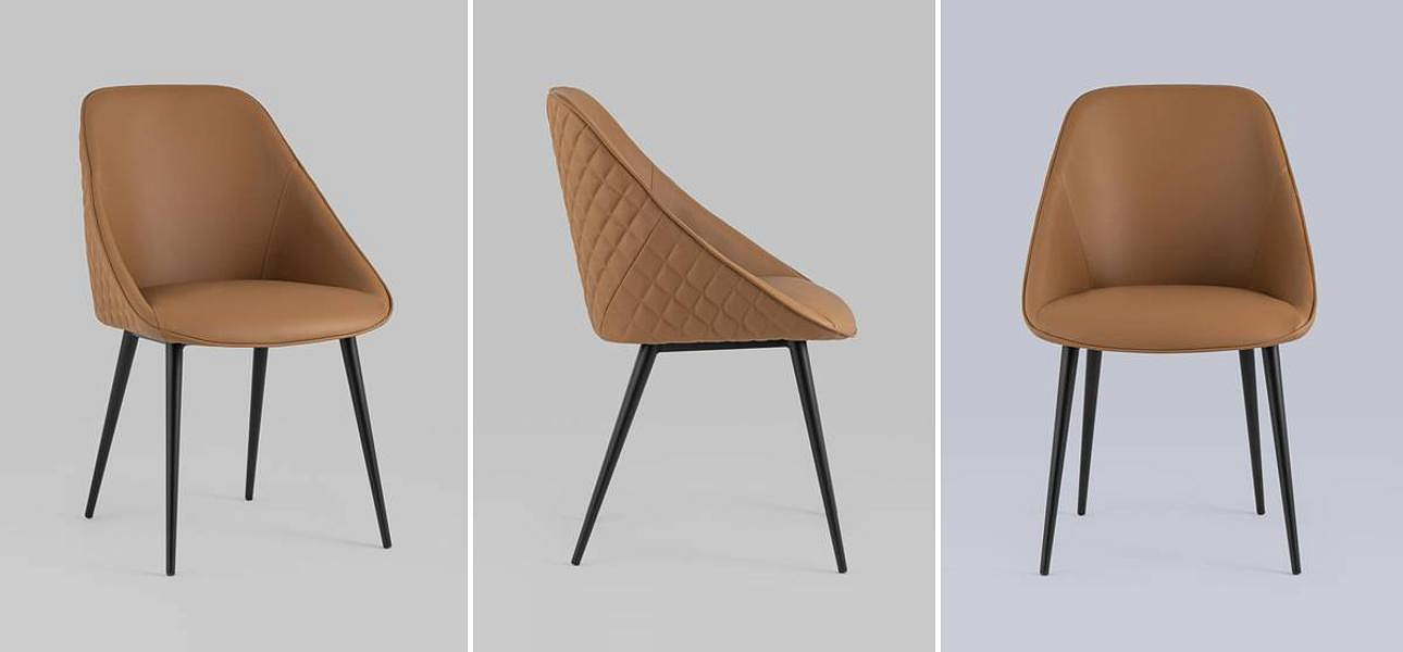 Стул Miruna Chair Коричневая Экокожа Стул Miruna Chair Коричневая Экокожа - Loft-Concept в Омске