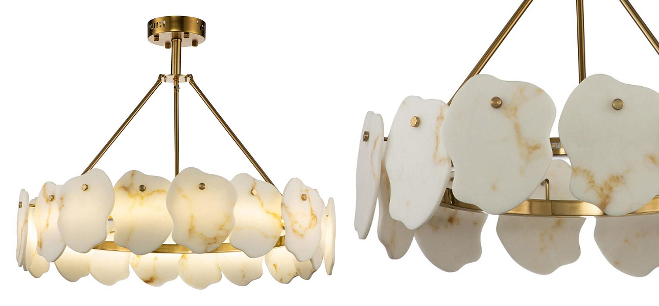 Люстра Мрамор Lucretia Marble Round Chandelier 80 см Люстра Мрамор Lucretia Marble Round Chandelier 80 см - Loft-Concept в Омске