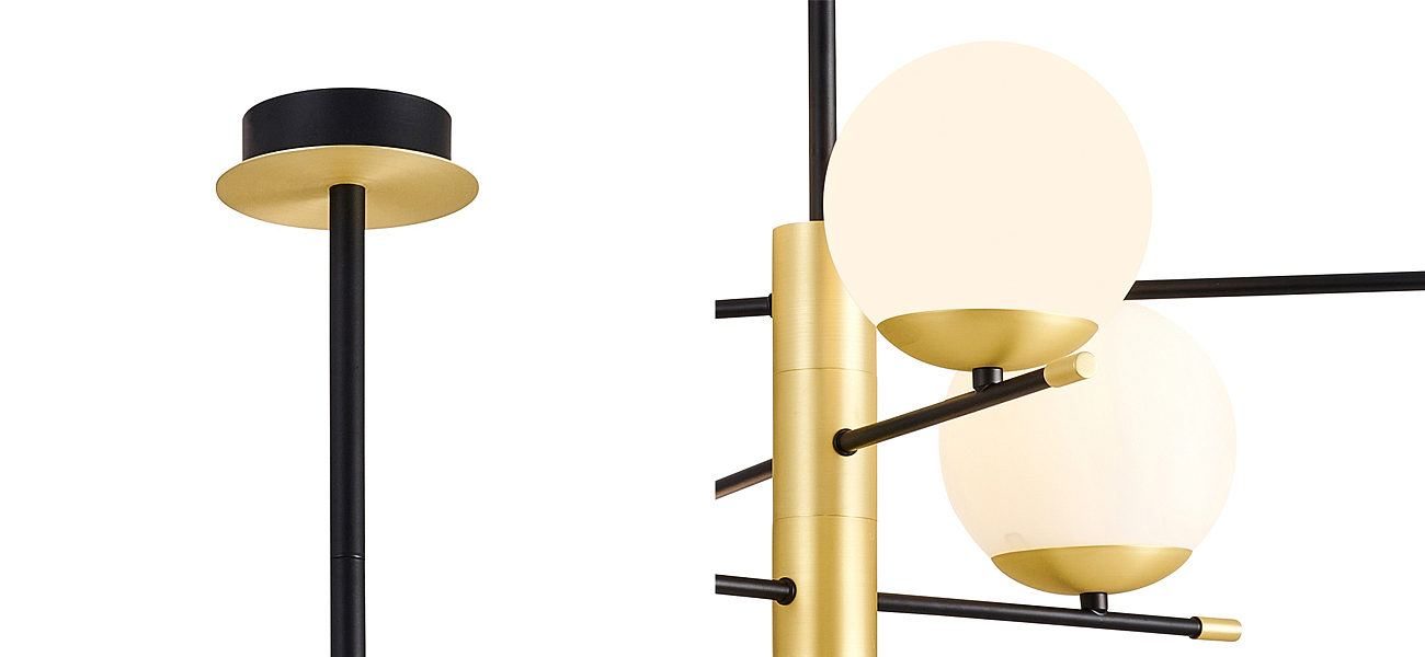 Люстра Черная с Золотом Spike Balls Hanging 6 Lamp Люстра Черная с Золотом Spike Balls Hanging 6 Lamp - Loft-Concept в Омске