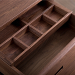 Прикроватный столик деревянный с 2-мя ящиками Moon Walnut Furniture варинант исполнения - 1 | Loft Concept в Омске