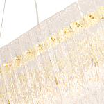 Люстра подвесная овальная с рельефными стеклянными панелями и золотым металлическим каркасом Textured Glass Chandelier варинант исполнения - 3 | Loft Concept в Омске