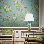 Настольная лампа голубая с изображением птиц Slip Away варинант исполнения - 5 | Loft Concept в Омске