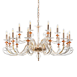 Люстра с 18-ю лампочками и изогнутыми прозрачными элементами из стекла Twisted Glass Candles Chandelier варинант исполнения - 1 | Loft Concept в Омске