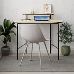 Стол письменный овальной формы с полкой LOUB WORKING TABLE BLACK OAK варинант исполнения - 2 | Loft Concept в Омске