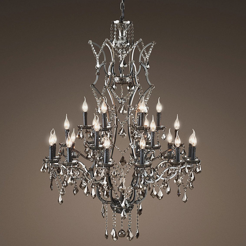Люстра 19TH C. ROCOCO IRON & Smok CRYSTAL 25 Графит Стекло Смок Люстра 19TH C. ROCOCO IRON & Smok CRYSTAL 25 Графит Стекло Смок в Омске | Loft Concept